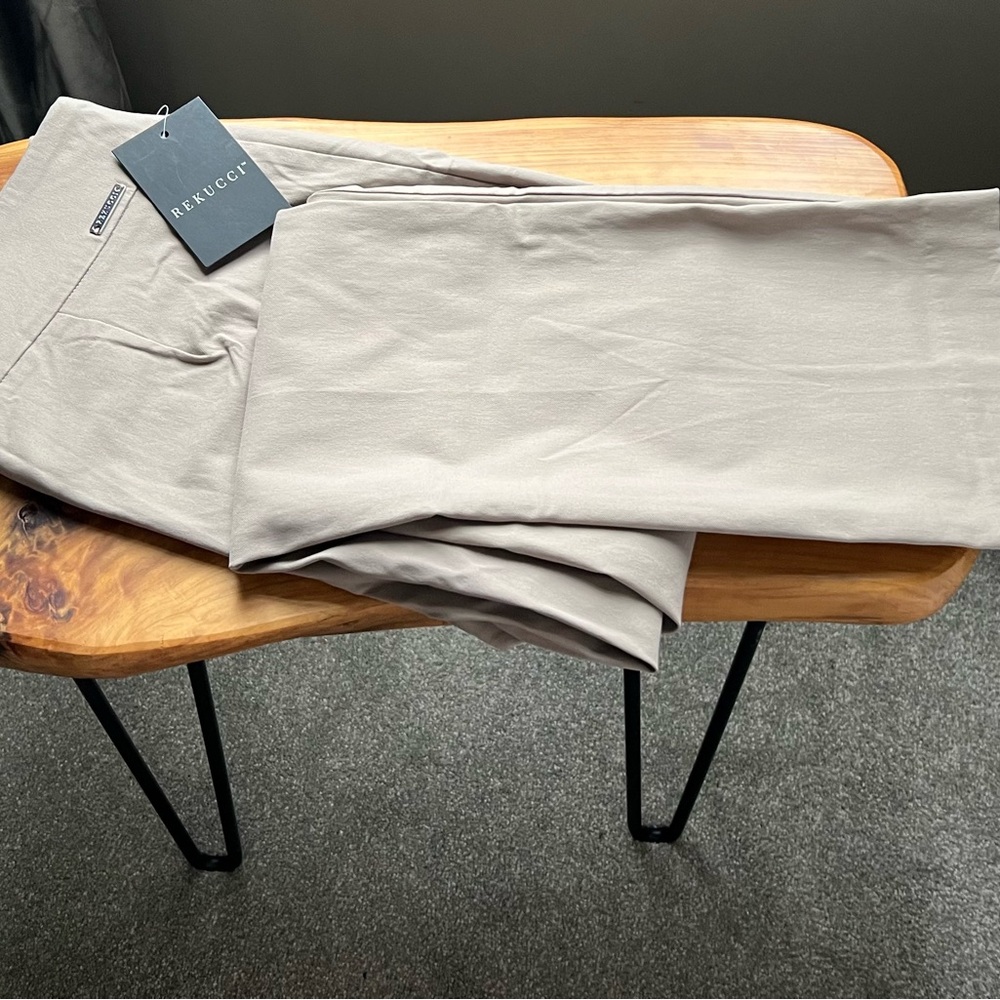 Elegant Beige Straight Leg Pants - Picture 5 of 5
